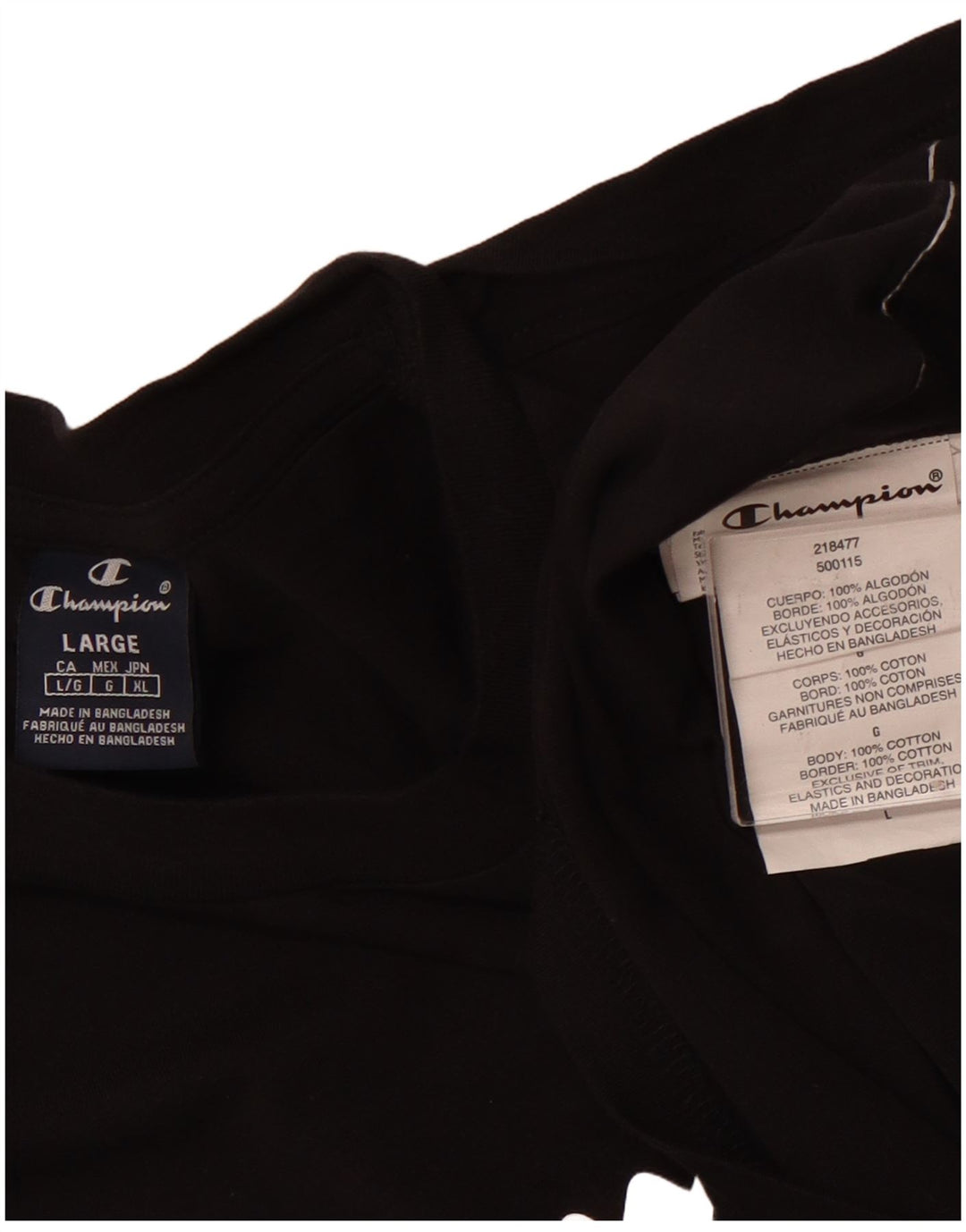 CHAMPION T-Shirt Graphique Homme Grand Noir Colorblock Coton