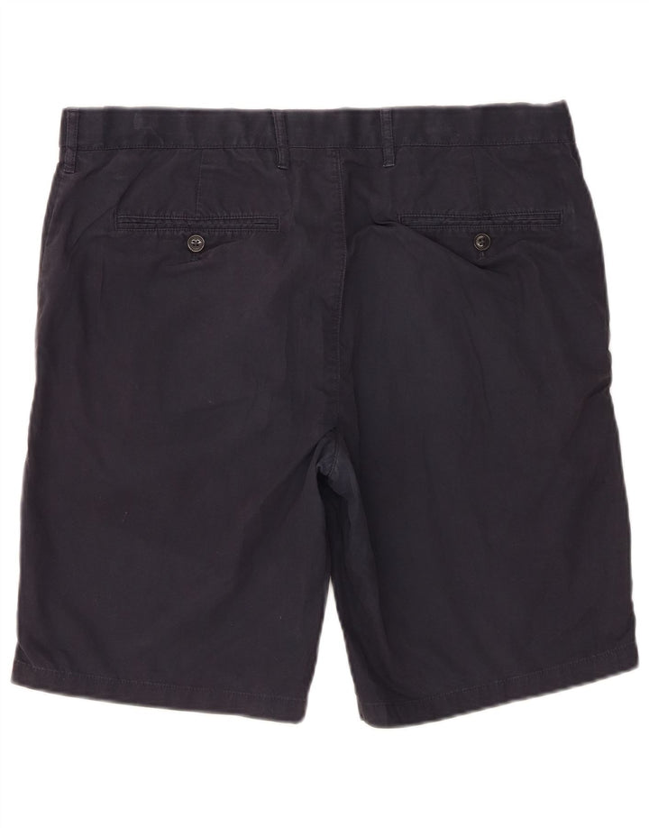 Marks & Spencer Short Chino Homme W36 Large Bleu Marine Coton