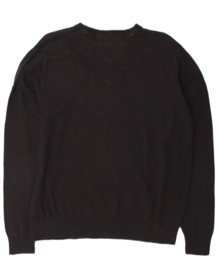 Tommy Hilfiger Pull col V pour homme Petit gris Coton