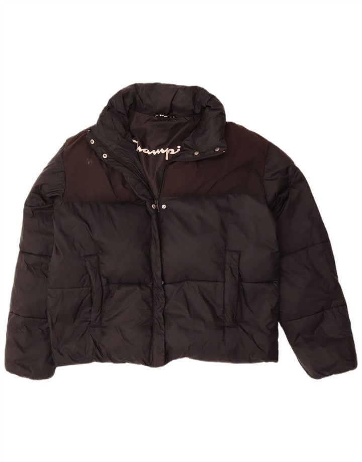 CHAMPION Veste matelassée coupe ample pour femme UK 18 XL Noir Colourblock