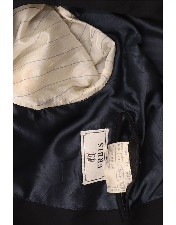 Urbis Veste Blazer 2 Boutons Homme IT 52 XL Bleu Marine Laine