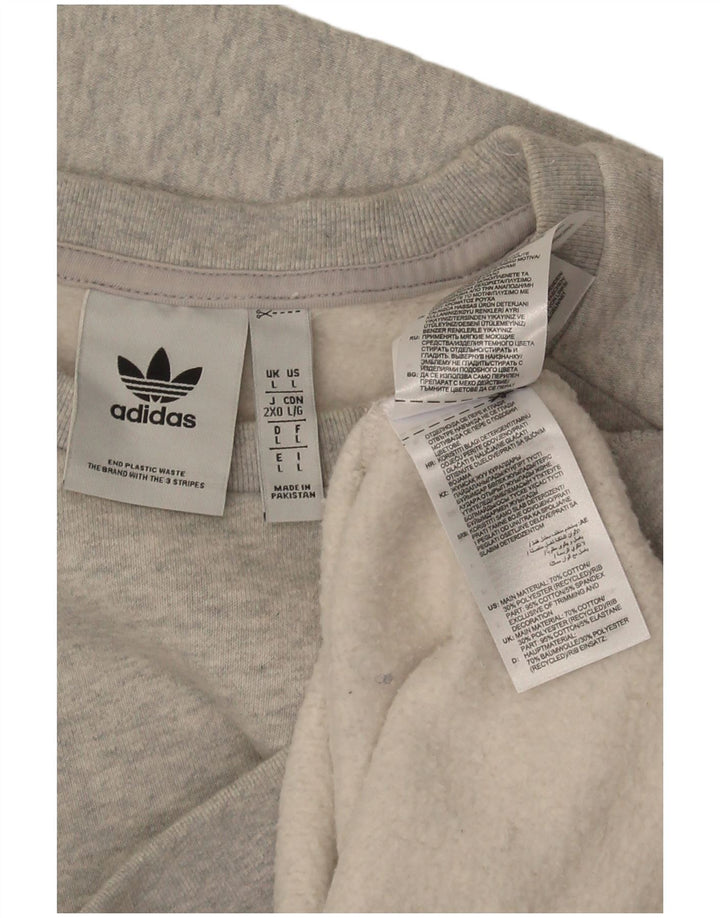 Adidas Sweat-shirt pour homme en coton moucheté Gris Large