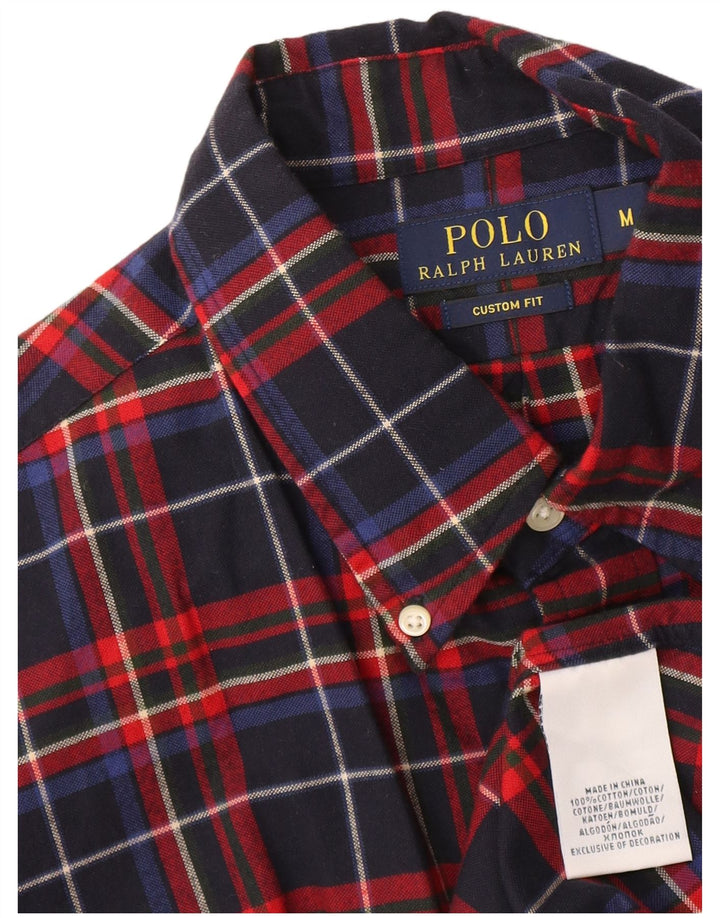 Polo Ralph Lauren Chemise ajustée pour homme en coton à carreaux bleu marine moyen