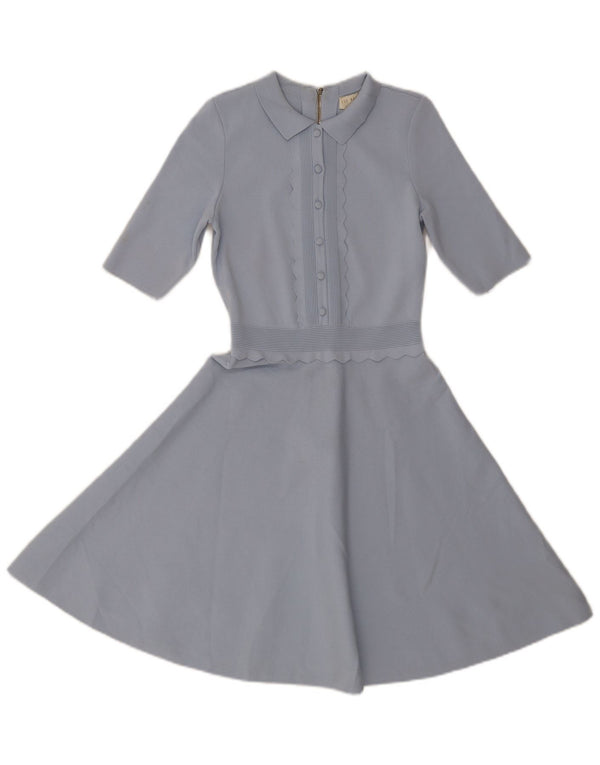 Ted Baker Robe trapèze à manches 1/2 pour femme Taille 1 XS Bleu Viscose