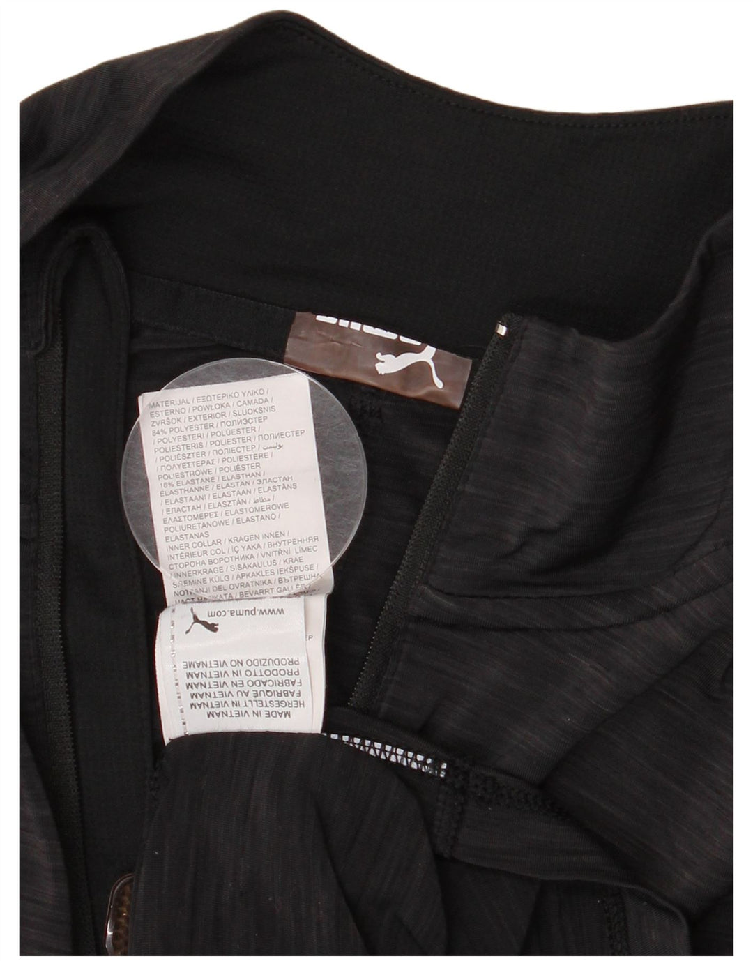 Puma Haut de survêtement zippé à col zippé pour femme UK 12 Gris moyen Polyester