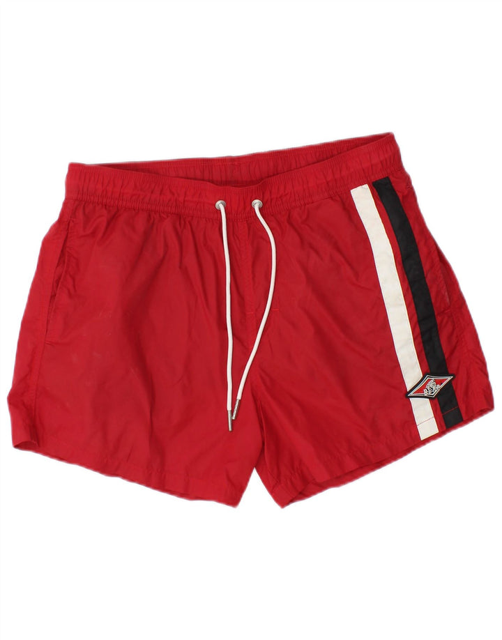 Bear Short de Bain Homme Nylon Colorblock Rouge Moyen