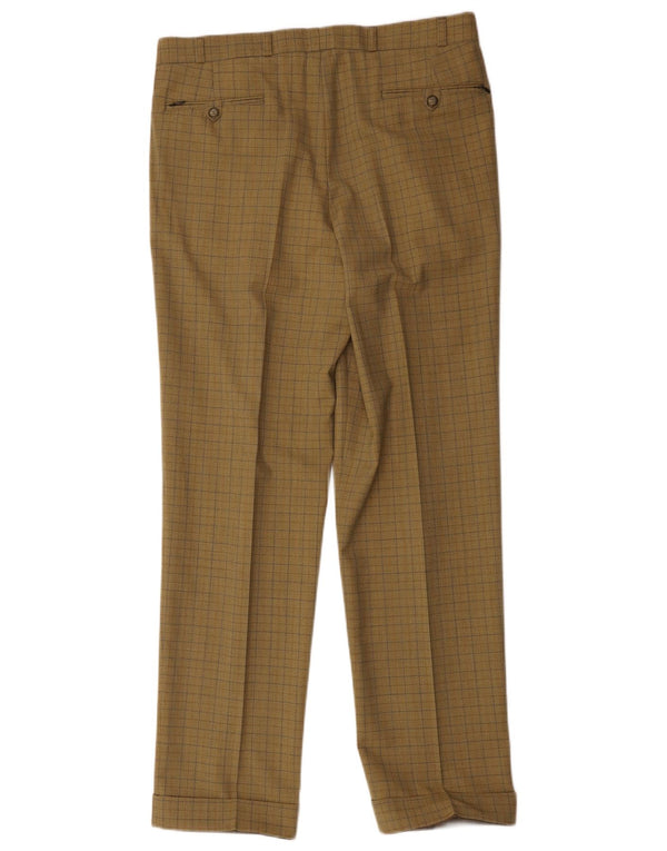 WESTBURY Pantalon de costume pour homme IT 50 Large W36 L33 Kaki à carreaux en laine vierge