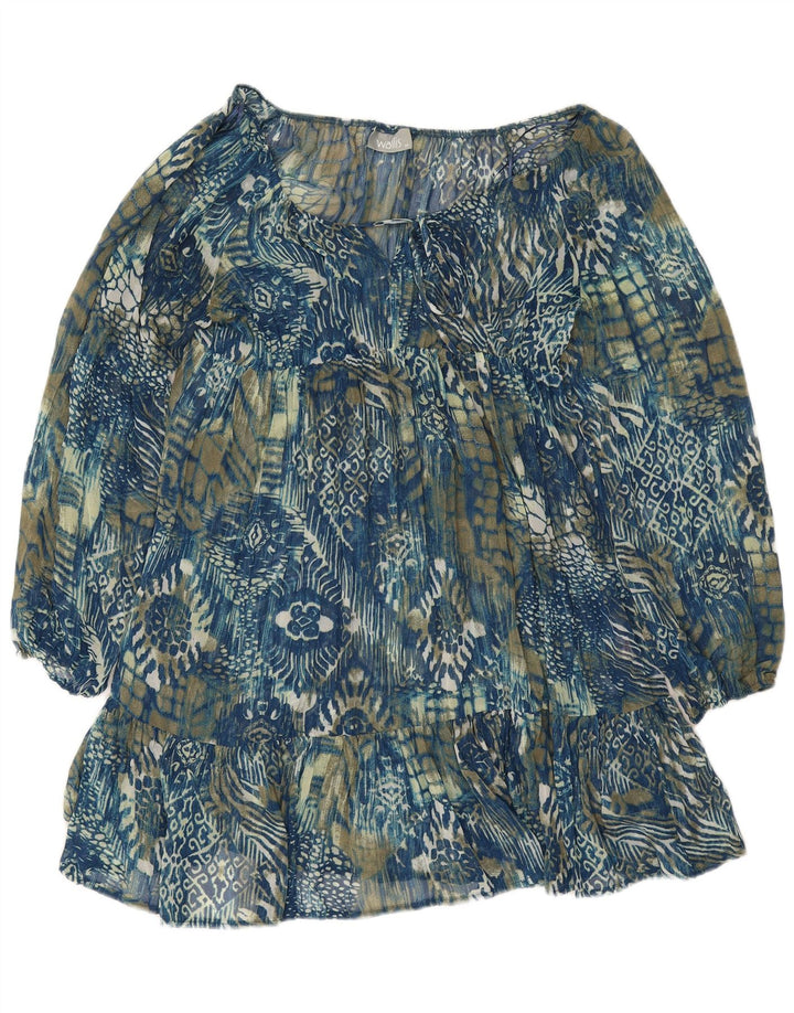 Wallis Robe à manches longues pour femme UK 42 Bleu moyen Paisley Polyester
