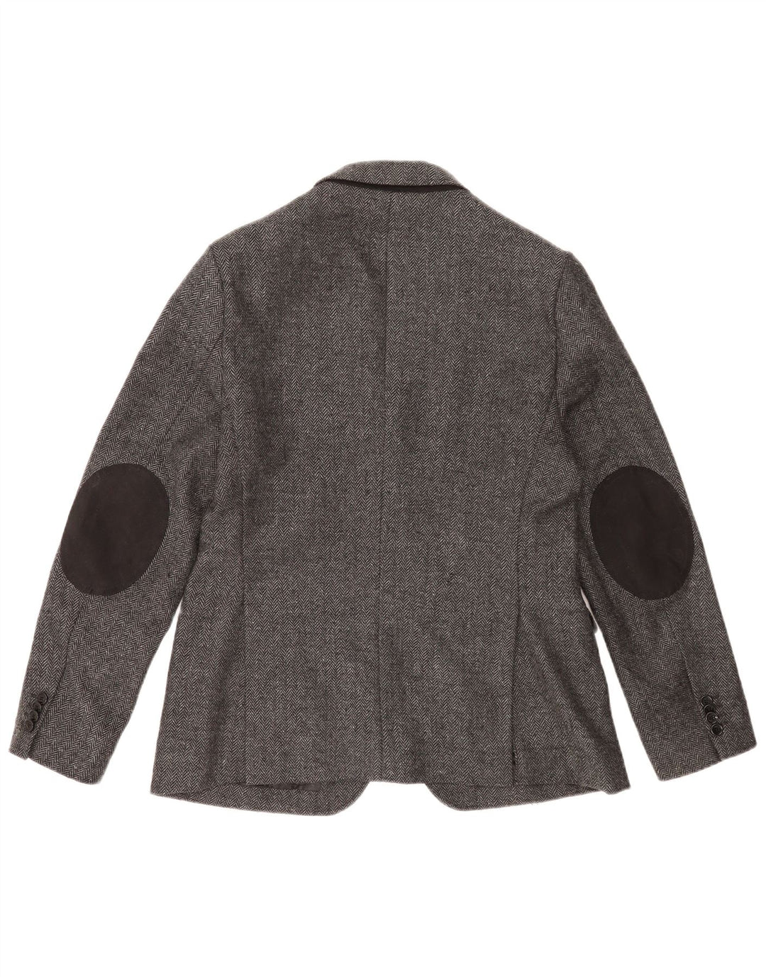 Zara Veste Blazer 2 Boutons Homme EU 52 Grand Gris Chevrons
