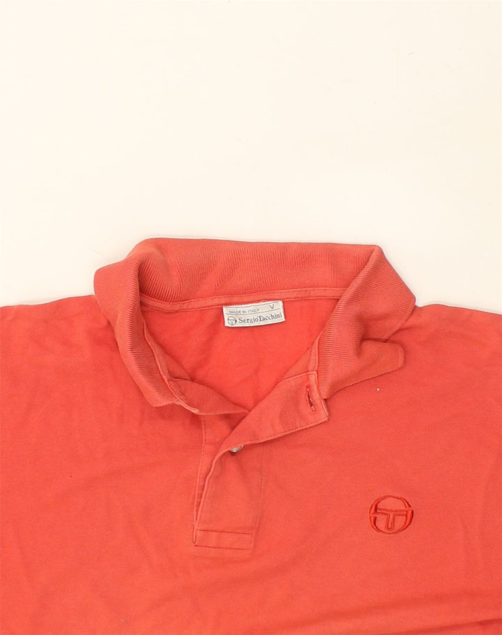 SERGIO TACCHINI Mens Polo Shirt IT 50 Medium Red Cotton | Vintage Sergio Tacchini | Thrift | Second-Hand Sergio Tacchini | Used Clothing | Messina Hembry 