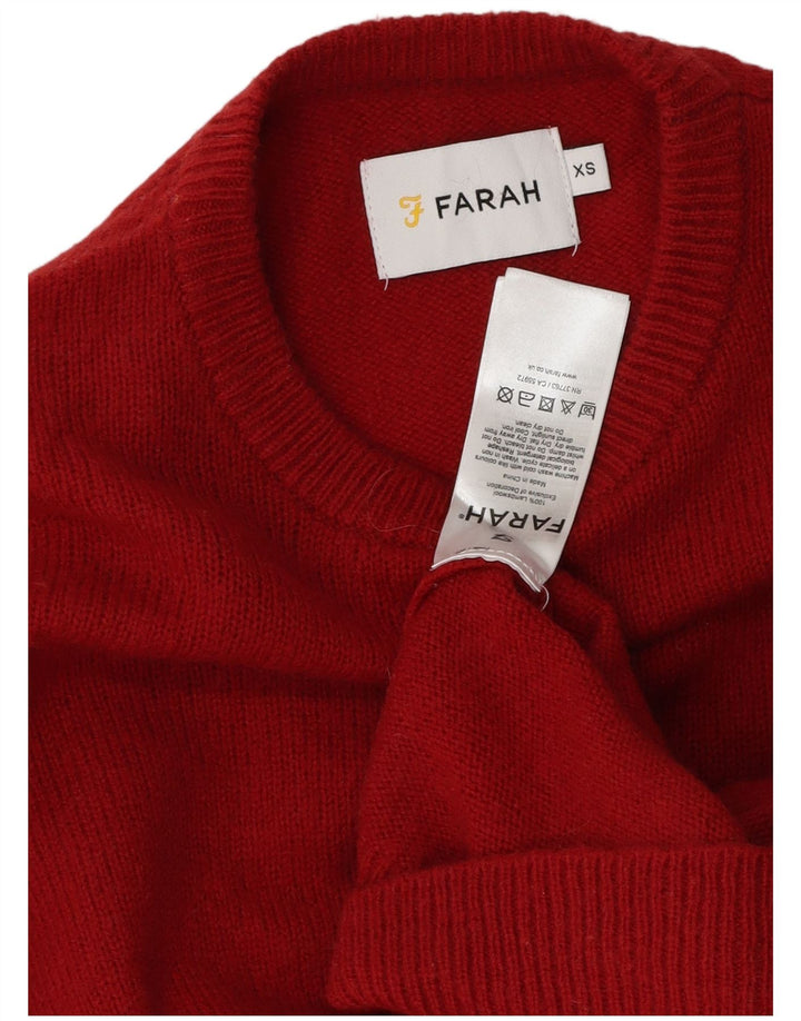 Farah Pull à col rond pour homme XS Rouge Laine d'agneau
