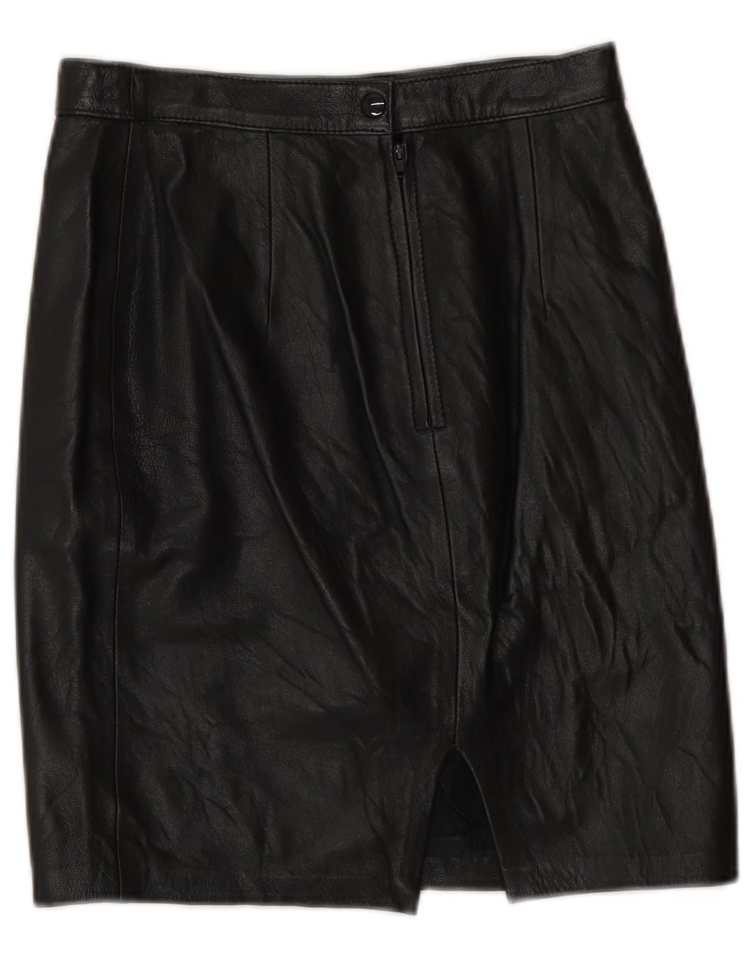 jupe en cuir femme vintage IT 42 Medium W26 Noir