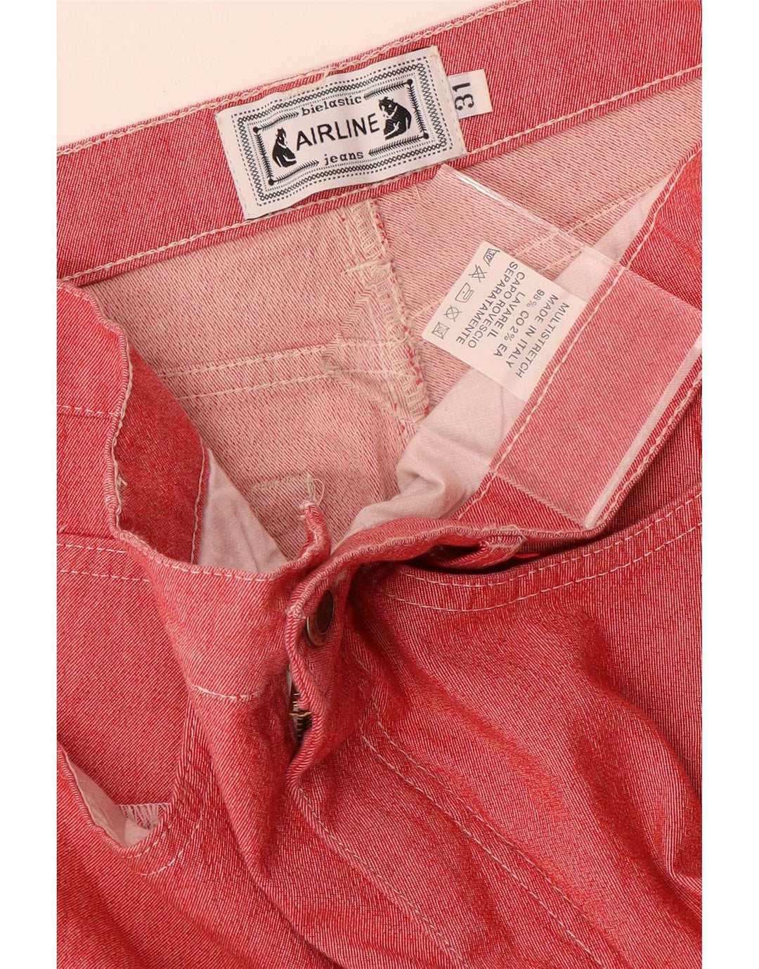 Jean droit femme vintage W31 L30 coton rouge