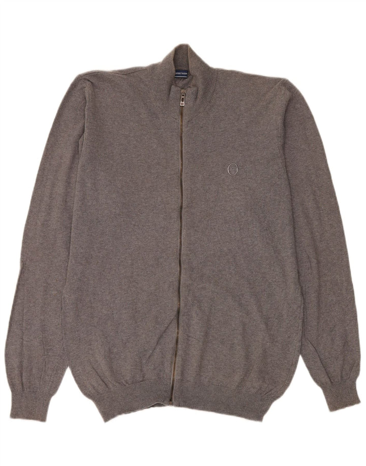 Sergio Tacchini Pull Cardigan Homme Gris Moyen Coton