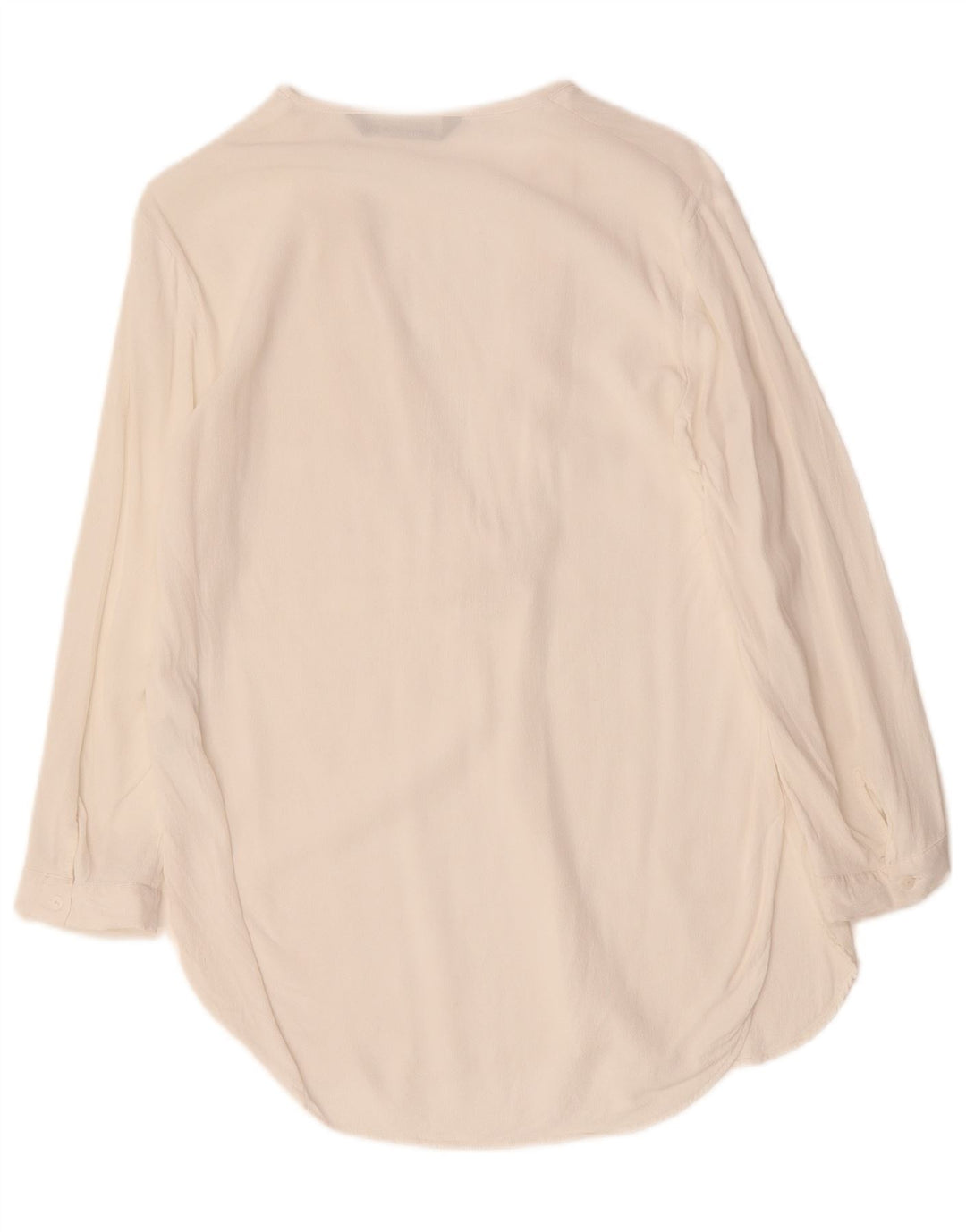 ZARA Femme Chemisier à manches 3/4 Top UK 14 Medium White Viscose