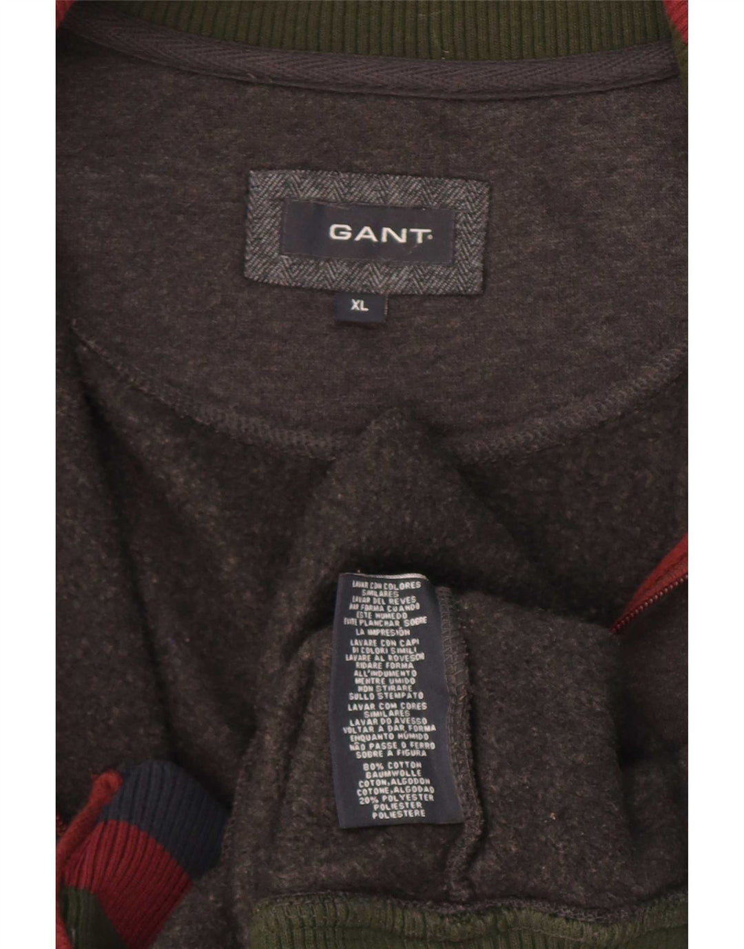 Gant Homme Graphique Survêtement Top Veste XL Gris Coton