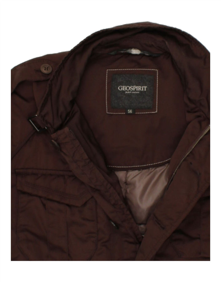 GEO SPIRIT Veste matelassée militaire pour homme IT 56 3XL Polyester marron