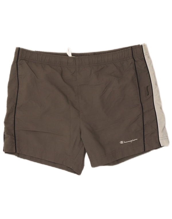 Champion Short de Bain Homme Large Gris Colorblock Polyester