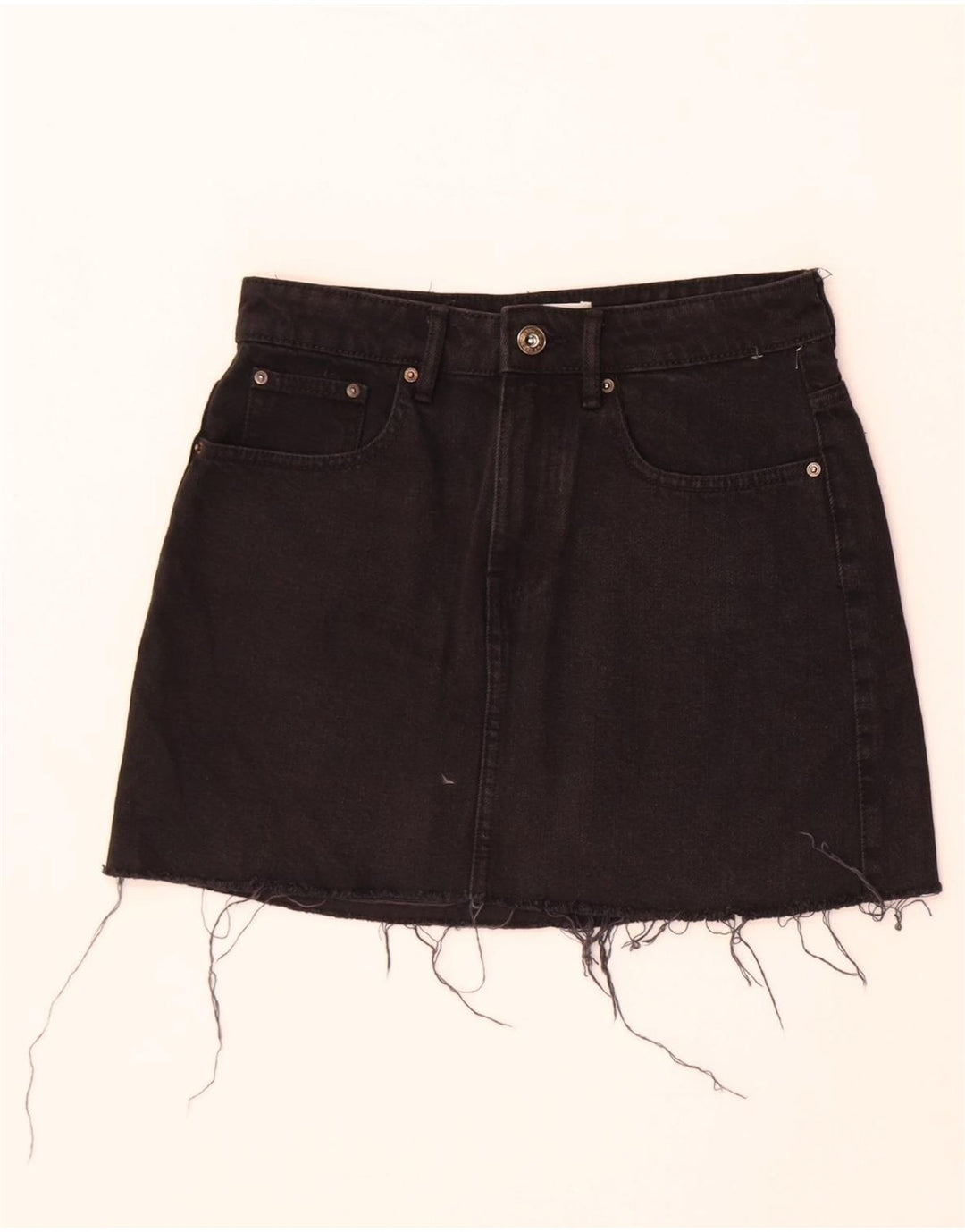 Zara Femme Jupe En Jean Petit W26 Noir