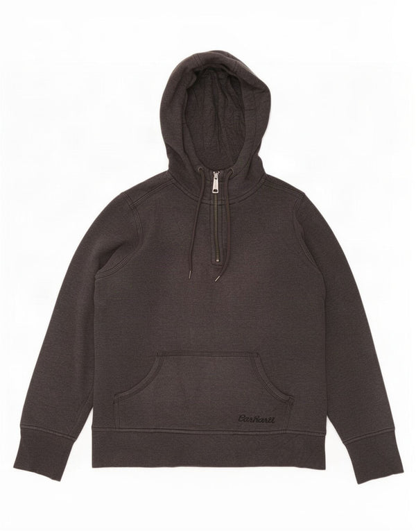 Carhartt Pull à capuche surdimensionné à col zippé pour femme US 4/6 Petit coton gris