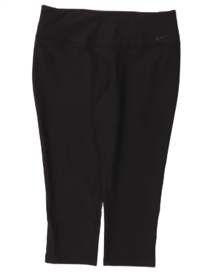 Nike Legging Capri Dri Fit pour femme UK 14 Large Noir Polyester