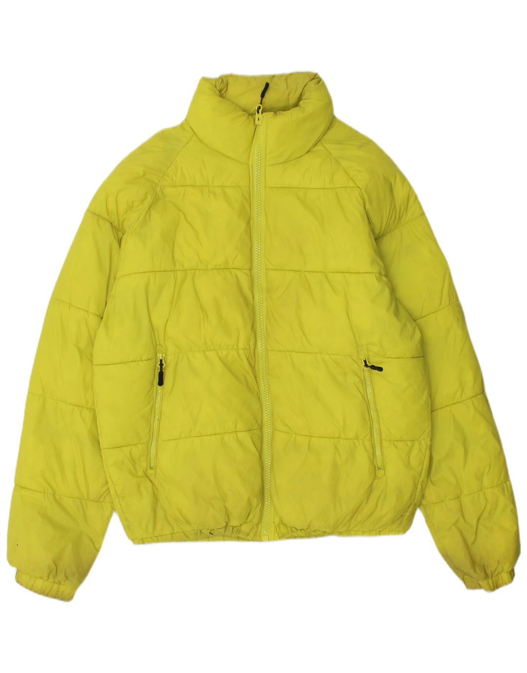 Zara Veste matelassée coupe ample pour homme UK 36 Small Jaune Polyester