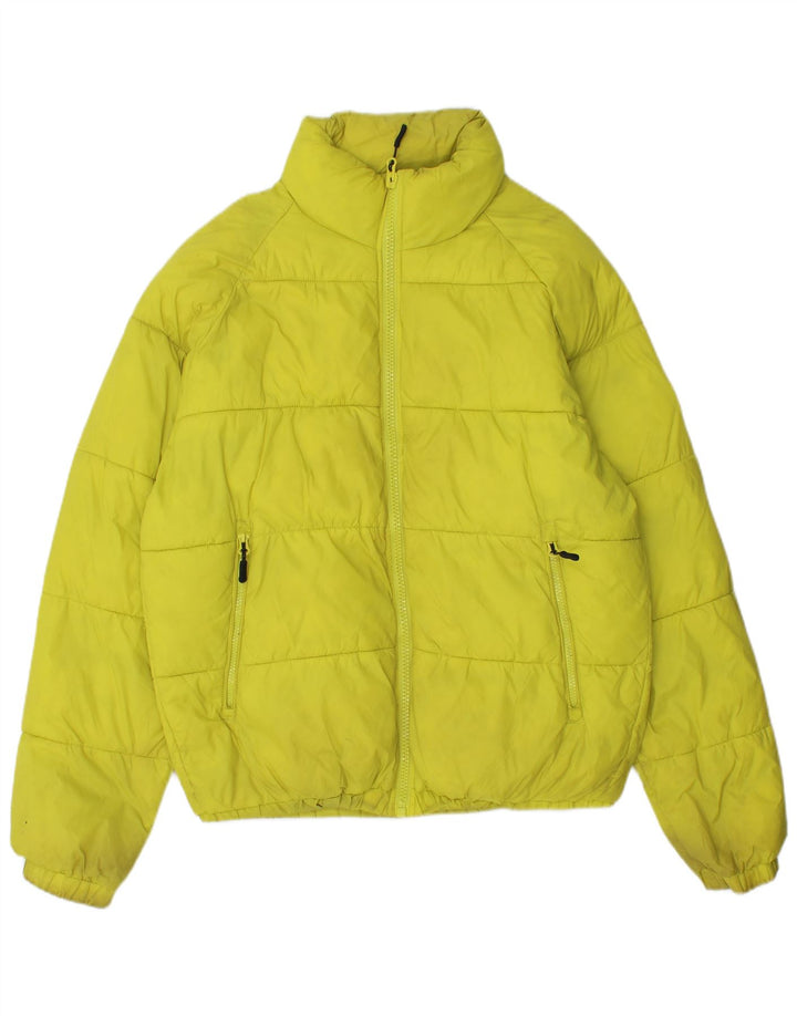 Zara Veste matelassée coupe ample pour homme UK 36 Small Jaune Polyester