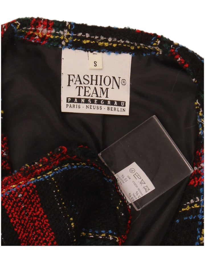 VINTAGE Femmes Surdimensionné 4 Bouton Blazer Veste UK 10 Petit Plaid Rouge