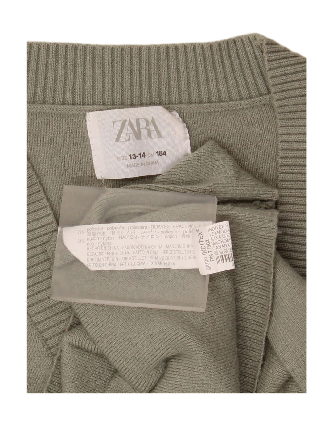 Zara Cardigan Fille 13-14 ans Vert Polyester