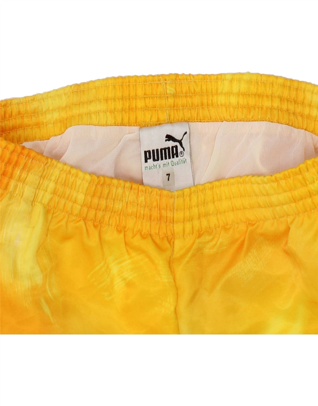 PUMA Girls Sport Shorts 6-7 Years Yellow Polyester Vintage Puma and Second-Hand Puma from Messina Hembry 