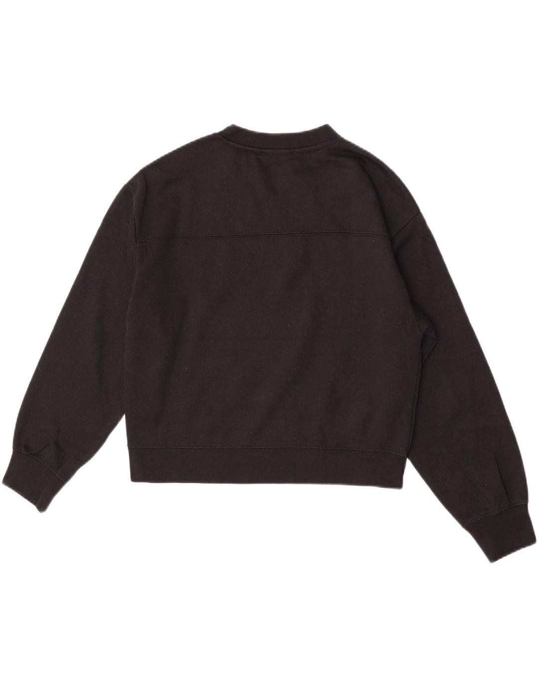 Zara Womens Crop Sweatshirt Jumper UK 14 Moyen Noir Polyester