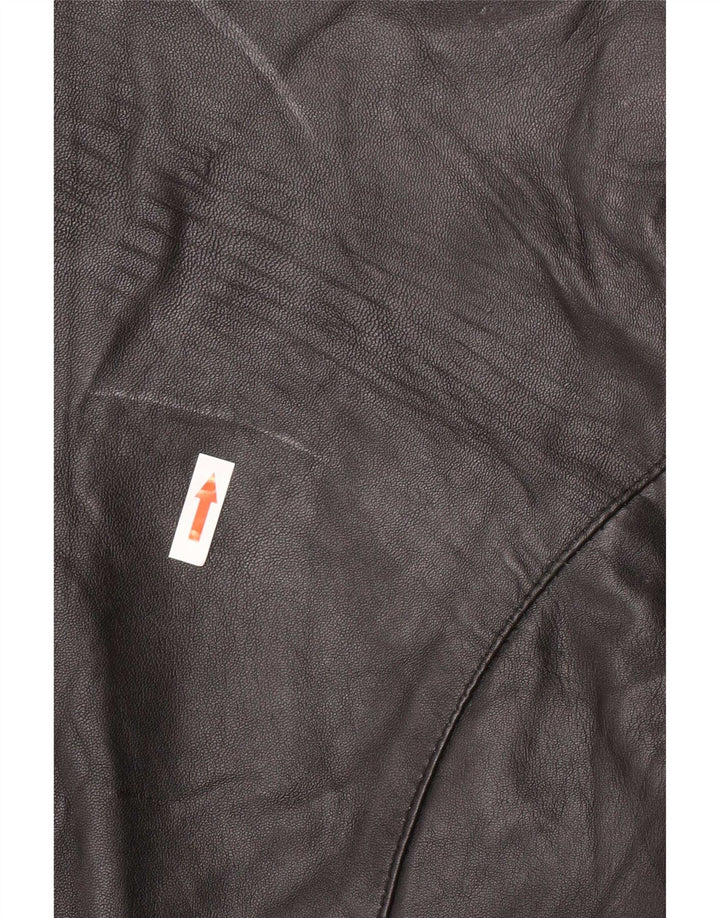 MDK Veste blazer en cuir à 6 boutons pour femme UK 18 XL Noir
