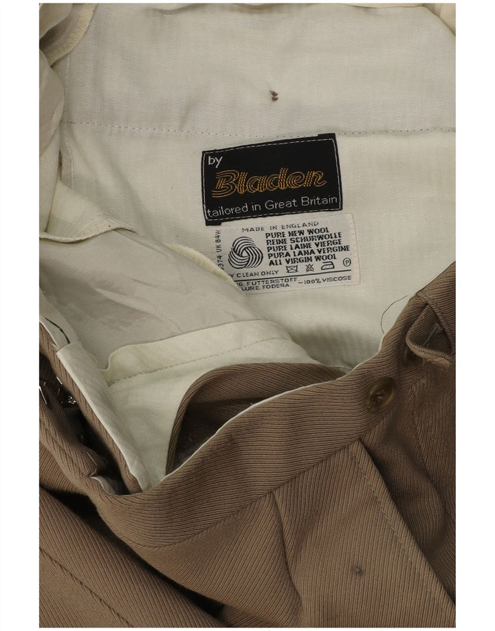 BLADEN Pantalon de Costume Droit Homme W34 L27 Laine Beige