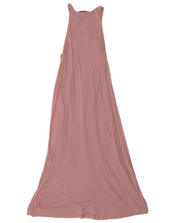 Zara Robe longue sans manches pour femme UK 12 Rose moyen