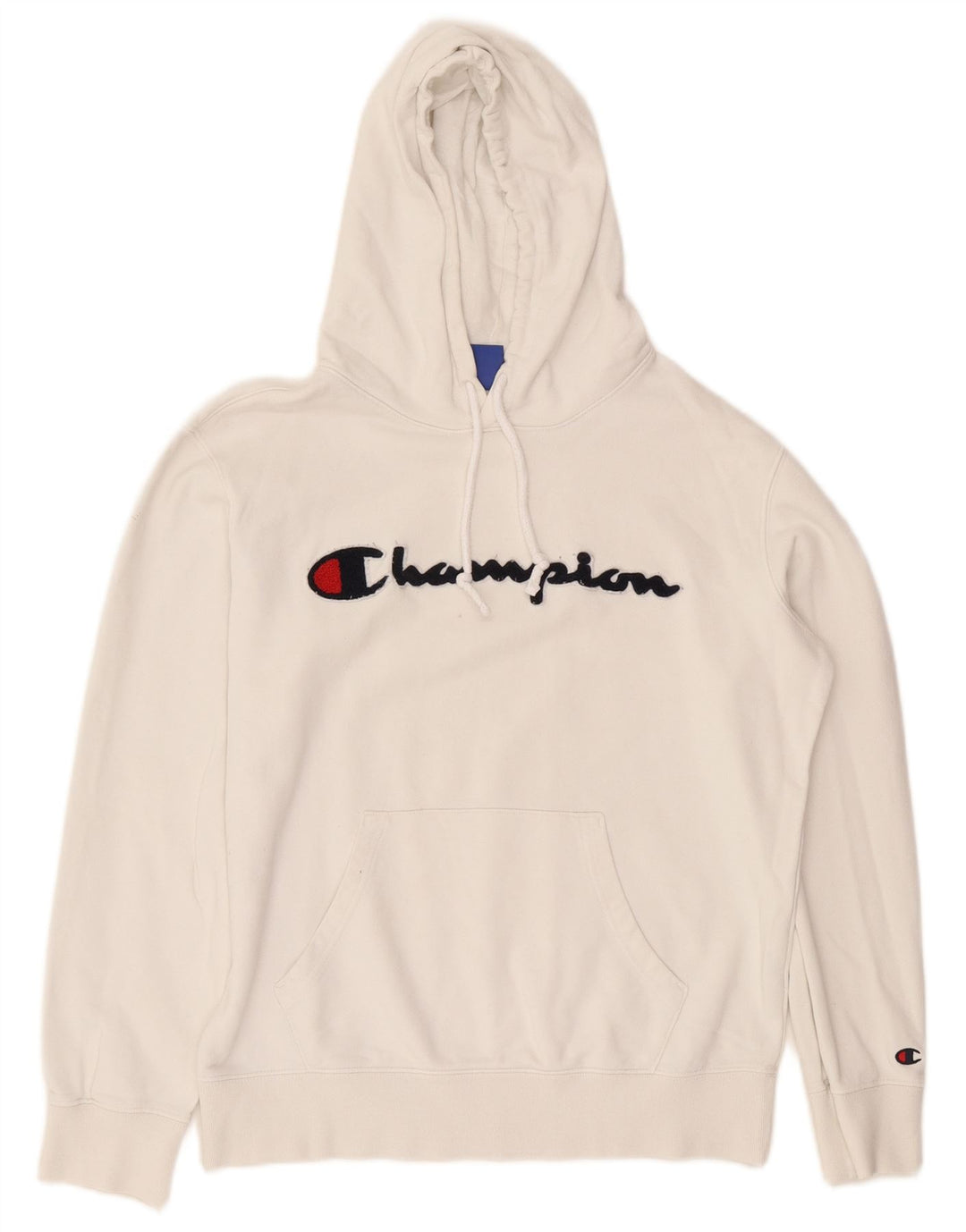 CHAMPION Pull à Capuche Graphique Homme Blanc Moyen Coton