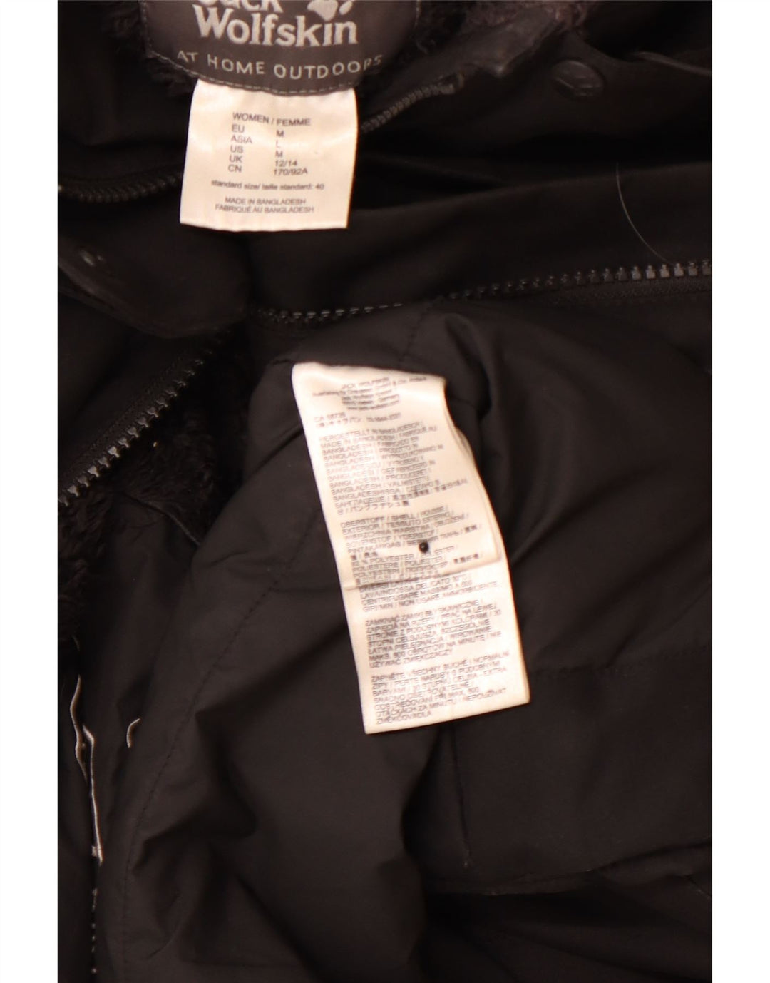 JACK WOLFSKIN Veste coupe-vent à capuche pour femme UK 12/14 Medium Noir