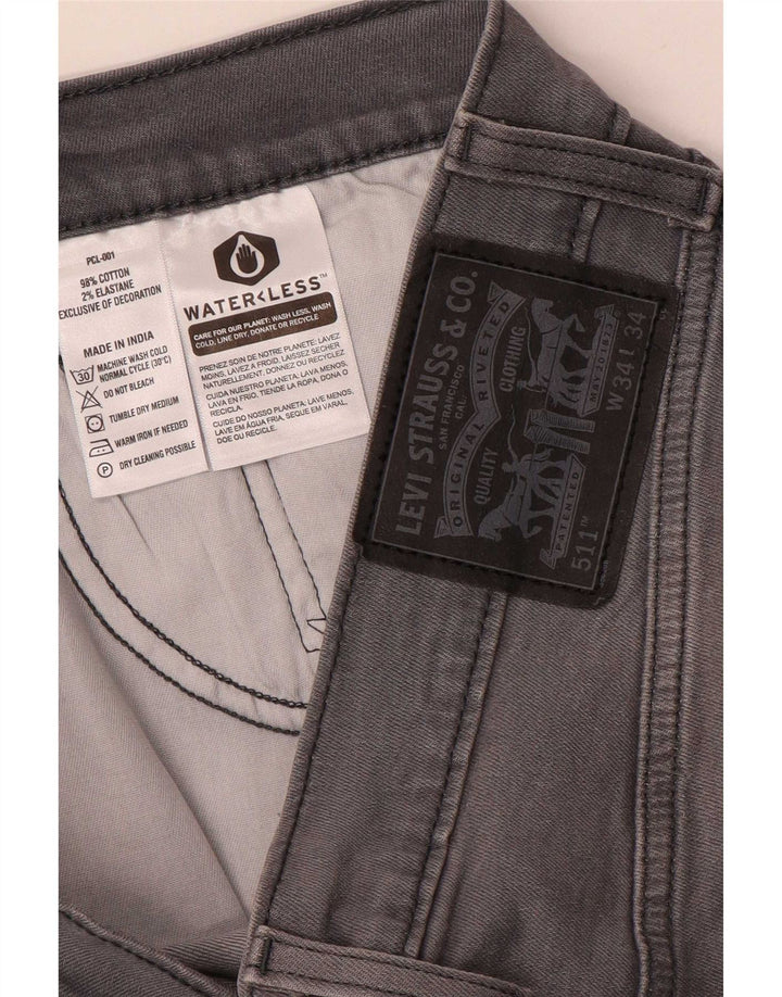 Levi's Jean Slim W34 L30 Homme Gris Coton