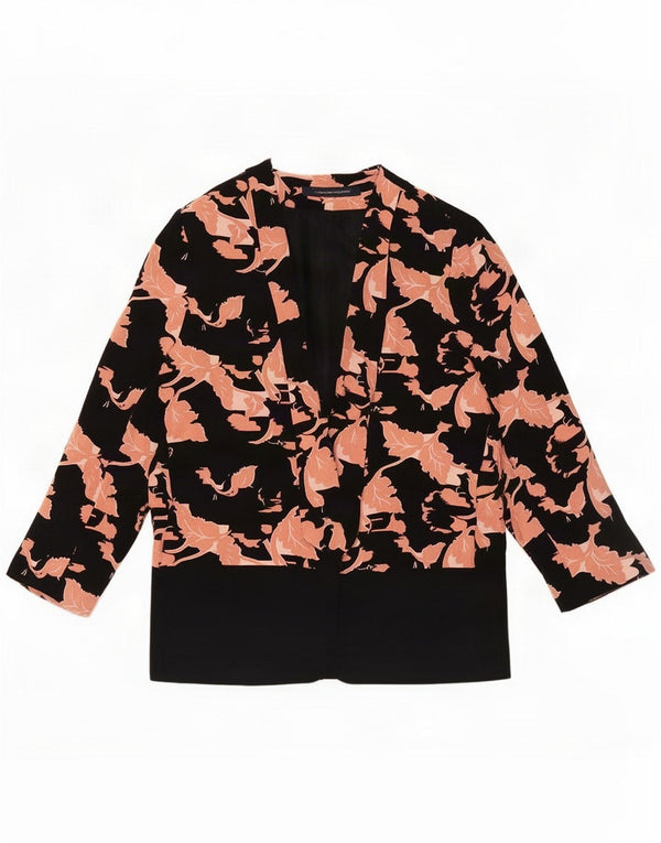 Veste blazer à manches 3/4 French Connection pour femme UK 18 XL Noir Floral