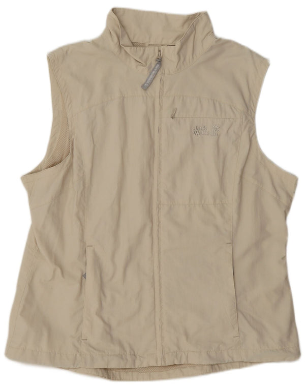 Jack Wolfskin Gilet Utilitaire Femme UK 22/24 3XL Beige Polyamide
