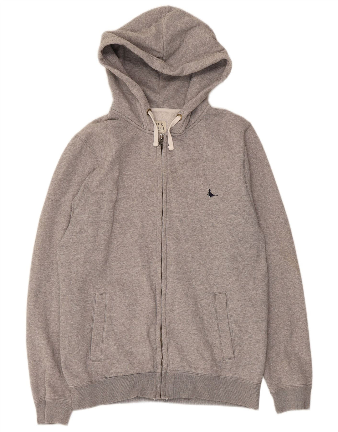 Jack Wills Pull à capuche zippé pour homme en coton moucheté gris moyen