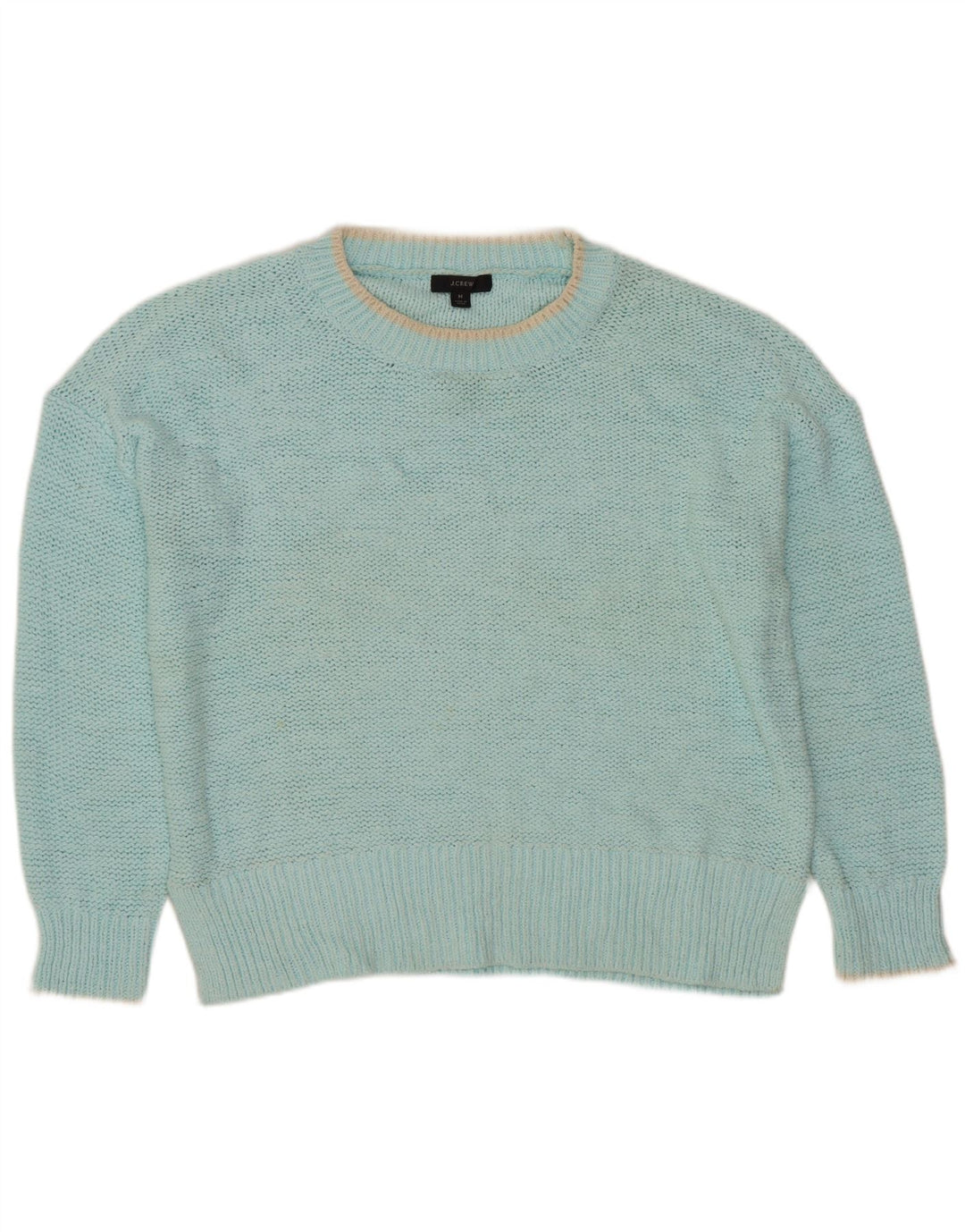 J. CREW Pull surdimensionné à col bateau pour femme UK 14 Turquoise moyen