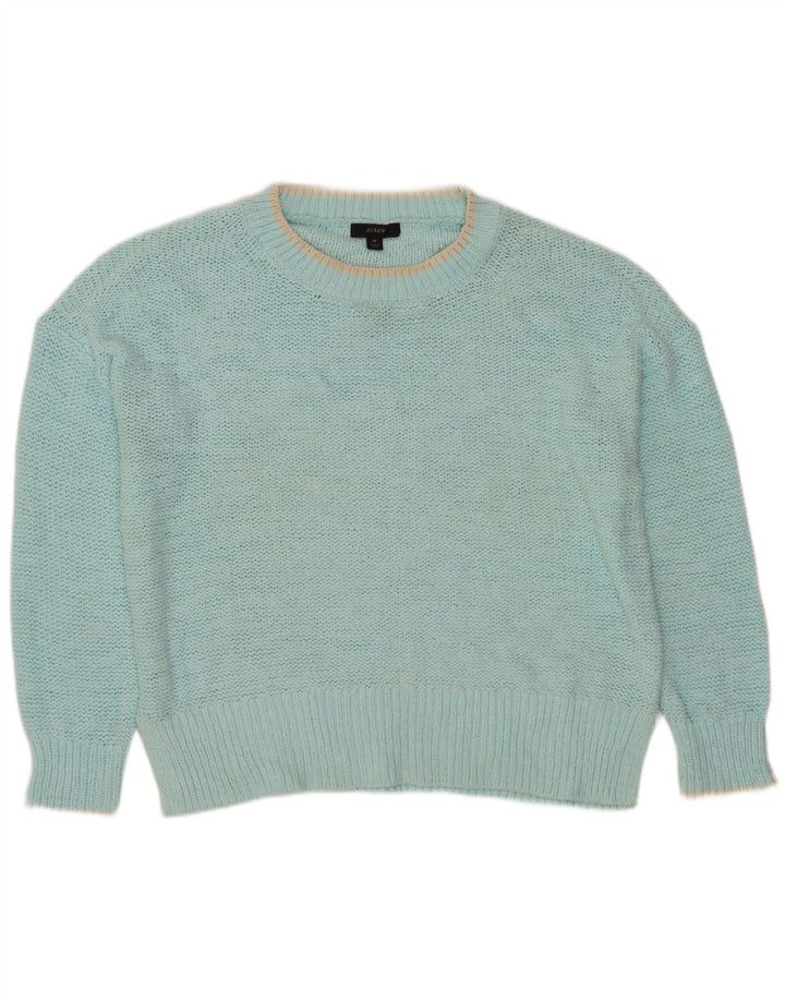 J. CREW Pull surdimensionné à col bateau pour femme UK 14 Turquoise moyen