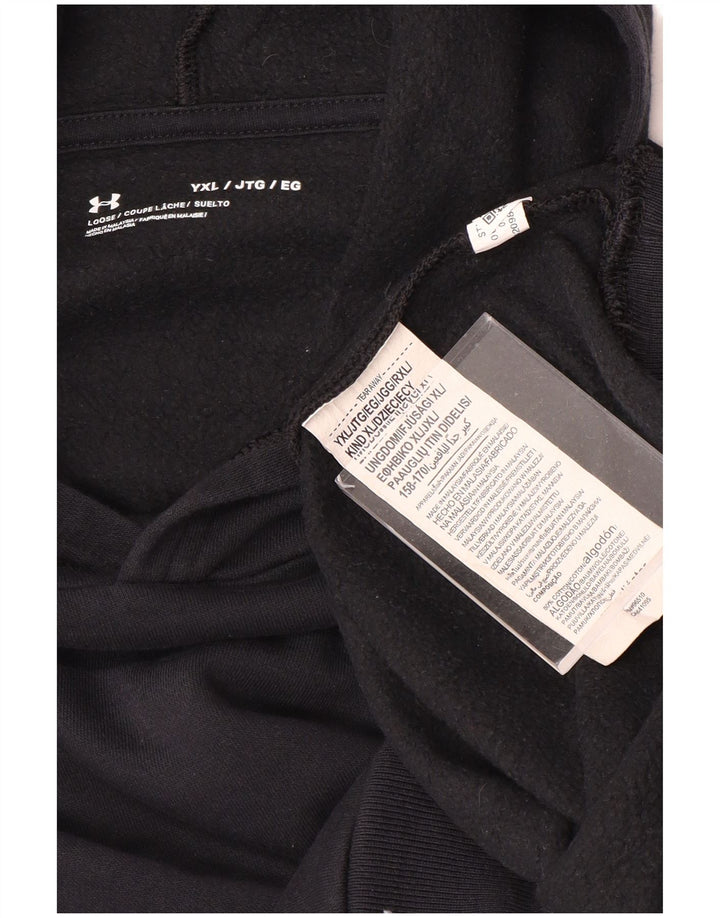 UNDER ARMOUR Pull à capuche pour garçon 13-14 ans XL Noir Coton