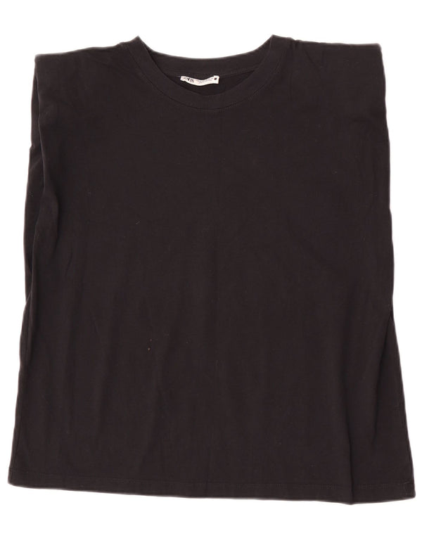 Zara Womens Vest Top UK 14 Medium Black