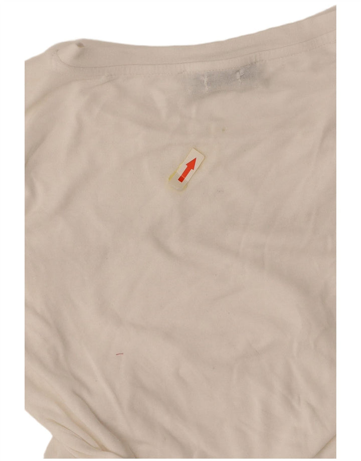 GUESS T-Shirt Femme UK 10 Petit Blanc