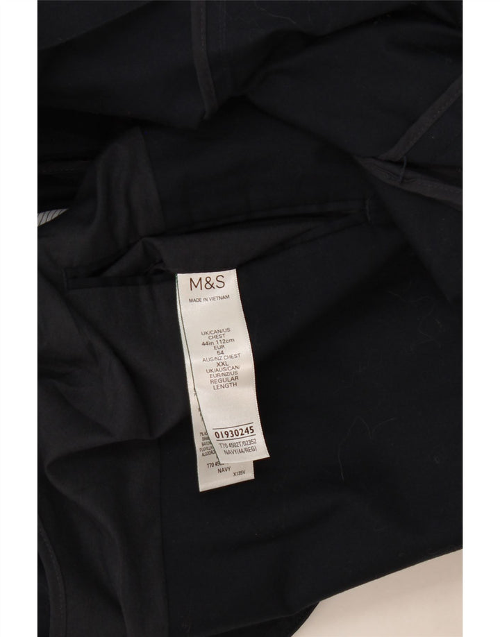 Marks & Spencer Veste blazer à 2 boutons pour homme UK 44 XL Bleu marine Coton