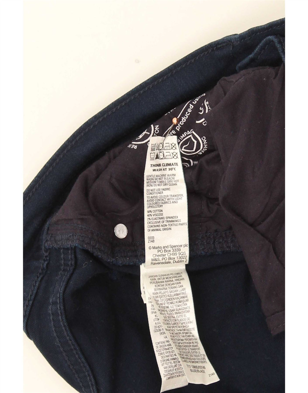 Marks & Spencer Jean Slim Homme W32 L31 Bleu Coton