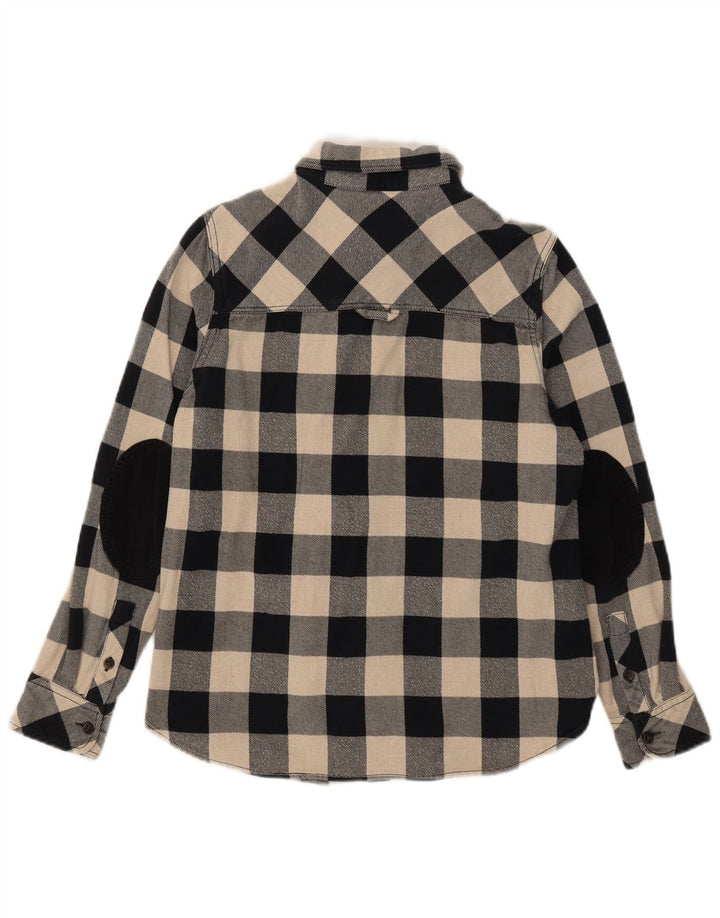 Roots Canada Chemise en flanelle pour femme UK 14 en coton vichy noir moyen