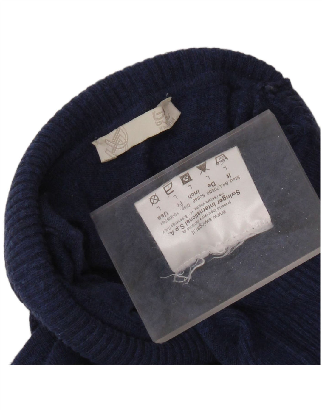 BYBLOS Pull col roulé pour femme UK 14 Grand Bleu marine Acrylique