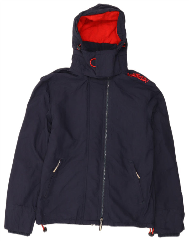 Superdry Veste coupe-vent graphique pour femme UK 14 Bleu marine moyen